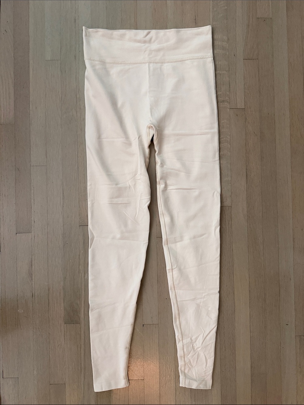 Women's Cream High-Waist Stretch Leggings